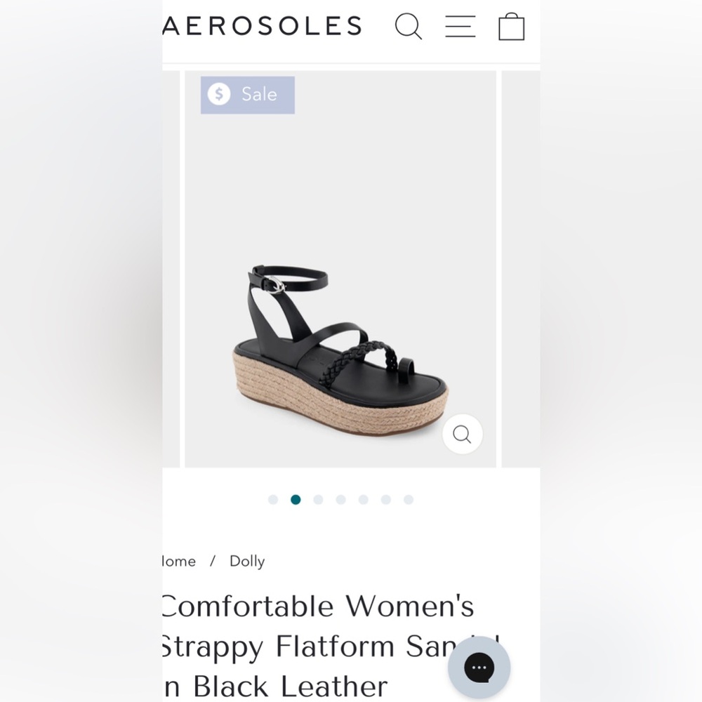 Aerosoles leather strappy platform sandal Size: 9